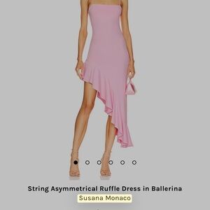 Susana Monaco Pink Asymmetrical Midi Dress